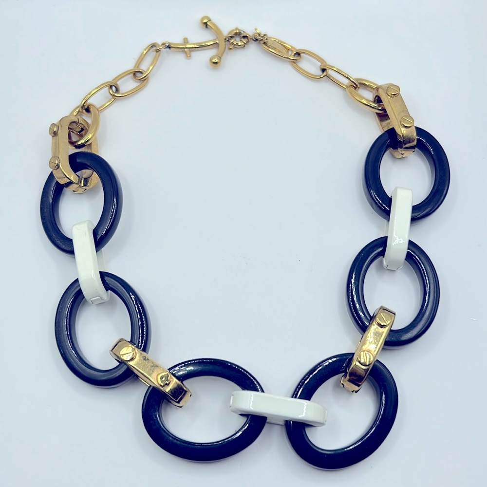 Kate Spade "Anchors Away" Chunky Enamel Statement Necklace